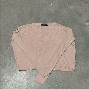 thin pink knit long sleeve top
